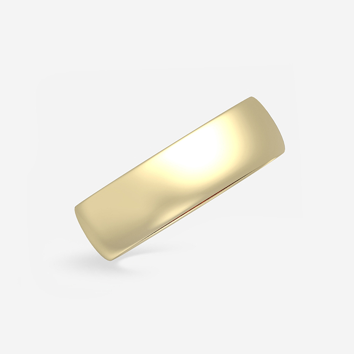 Dome Wedding Band - 6mm Dome Wedding Band